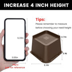 Bed Risers 2 inch, 3 inch, 4 inch, 6 inch or 8 inch Heavy Duty Furniture Risers, Up to 6000 Lbs L Shaped Design Bed Lifts Blocks for Couch Desk Sofa Table (Dark Brown 4 Pack, 5 Inch)
