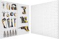 Pegboard, Metal Peg Board, Pegboards Wall Organizer with 57 Pcs Hooks, Sturdy Peg Board for Garage Tool Organization, Home & Office Wall Decoration (White, 3 Pack)