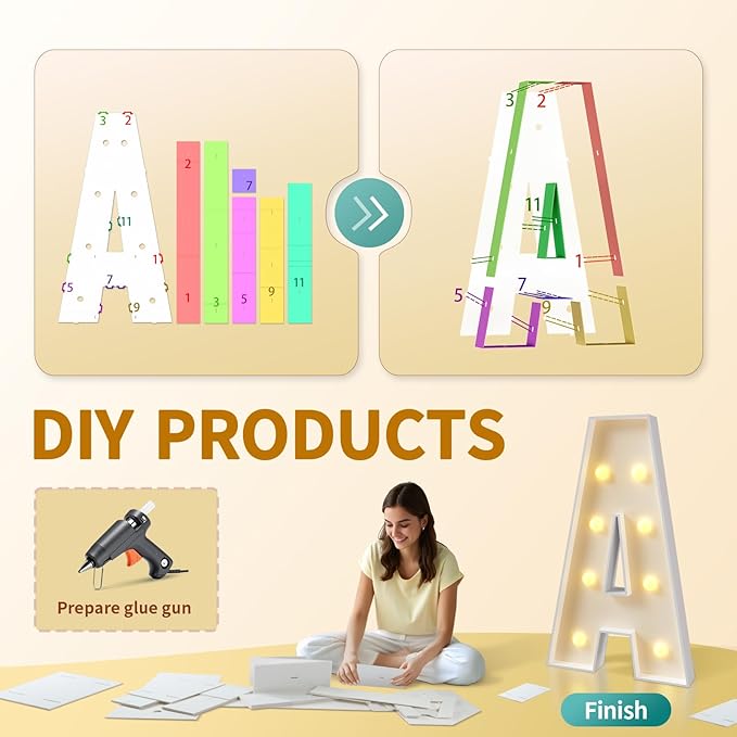 imprsv Marquee Light Up Letters, 3FT Mosaic Letters with Light for Baby Shower Graduation Party Decor, Large R for Engagement Wedding Party Decorations (Need to Assemble)