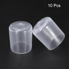 uxcell 10pcs Rubber End Caps 22mm(7/8") ID Vinyl Round End Cap Cover Screw Thread Protectors Clear