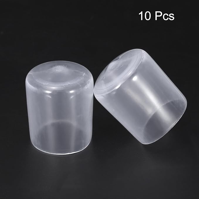 uxcell 10pcs Rubber End Caps 22mm(7/8") ID Vinyl Round End Cap Cover Screw Thread Protectors Clear