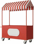 Outdoor Vendor Cart, Portable Cart with Canopy, Commercial Business Mobile Street Food Vendor Carts, Foldable Vending Stand Kiosk Display Trolley with Canopy for Markets (Red)