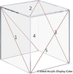 Clisela 3pcs Acrylic Cube Display Stands Box Risers with Hollow Bottoms, Food Risers for Buffet Table, Decorative Display Stand Shelf for Dessert Collectibles Jewelry Figures Show - Clear 3" 4" 5"