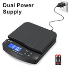 THINKSCALE 88lb Shipping Scale, 0.1oz Precision, Digital Postal Scale with Large LCD, Hold/Tare/Piece Counting, 5 Units, Dual Power (Battery/AC), Black