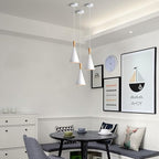 KCO Lighting Farmhouse Cone Pendant Light 3 Pack White Modern Barn Ceiling Pendant Lighting Fixture 1-Light Mini Vintage Pendant Lights Kitchen Island Dining Room Lighting