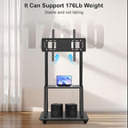 Smart Board Stand with Wheels,Height Adjustable Mobile Rolling Stand for Classroom & Office, Holds up to 300lbs, Whiteboard Portable Cart on Wheels (for 43-65 Inch Smart Board)