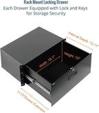Tecmojo 6U Rack Drawer,Rack Mount Drawer for 19in Network Equipment/Server/AV Rack or Cabinet Enclosure,Sliding and Lockable Server Rack Drawer - Load-Bearing 44lb (20kg),with Cable Management Holes