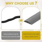 Floor Cord Cover 3.3FT Cord Covers for Wires on Floor Protect Wires & Prevent Trip Hazards, Easy to Cut for Home, Office, School, Concerts, Cavity W0.6in x H0.32in
