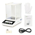 U.S. Solid 0.1mg Analytical Balance, 220g x 0.0001g, Lab Electronic Scale with Automatic Internal Calibration, Electromagnetic Transducer, RS232, Overload Protection, Piece Counting, 4 Weighing Units