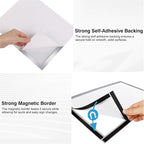 Self-Adhesive Magnetic Document Sign Holder 8.5X11'',Silver,Pack of 10