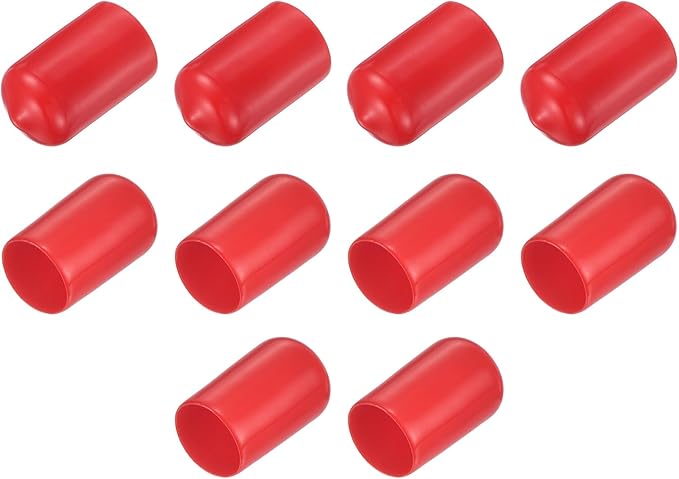 uxcell 10pcs Rubber End Caps 13.5mm ID Vinyl Round End Cap Cover Screw Thread Protector Red