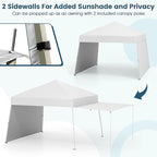 Tangkula 10x9.2 Ft Pop up Canopy with Sidewalls, UPF50+ Outdoor Tent with 8 Stakes, 4 Wind Ropes, Carry Bag, Portable Canopy Tent with Awnings for Camping, Patio, Market