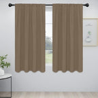 Easy-Going Rod Pocket Blackout Curtains for Bedroom, Room Darkening Window Curtains for Living Room, Thermal Insulated Noise Reduction Solid Window Drapes, 2 Panels(42x63 in, Camel)