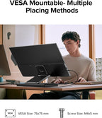 Portable Monitor Touchscreen 21.5 inch 120hz, FHD 1080P Portable Gaming Monitor w/VESA Kickstand HDR Speakers USB C Mini HDMI for Phones PC Gaming Devices, Travel Second Screen for Business