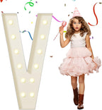 eufony Marquee Letters 4 Feet Tall, 4 FT Marquee Light Up Letters, Giant Light Up Letters 4FT for Birthday Party Quinceañera Baby Shower Gender Reveal Decorations, Letter V with LED Lights DIY Kit