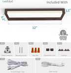 LED Under Cabinet Lighting Hardwired or Plug in, 12 Inch 6W, Dimmable 5 Color 2700K/3000K/3500K/4000K/5000K, Linkable Eyes Care Design Counter Lights for Kitchen, Sink, ETL Listed, Bronze