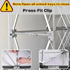 7.5x7.5 FT Tension Fabric Pop Up Display Stand - Portable Aluminum Double-Sided Trade Show Backdrop for Weddings & Events, Lightweight - Stand Only