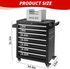 7-Drawer Tool Chest on Wheels, Rolling Metal Toolbox with Wheels & Drawers, Tool Cart Cabinet, Suitable for Garage, Moving/Gift/Daily Use ﻿