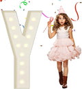 EUFONY Marquee Letters 4 Feet Tall, 4 FT Marquee Light Up Letters, Giant Light Up Letters 4FT for Birthday Party Baby Shower Gender Reveal Graduation Prom Decorations, Letter Y with LED Lights DIY Kit