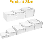 8 Pack Acrylic Risers for Display - Decorative Display Risers - White Acrylic Cubes with Hollow Bottoms