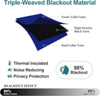 ChrisDowa Blackout Curtains 102 Inches Long for Living Room, Grommet Thermal Insulated Room Darkening Curtains for Bedroom (1 Panel Set, Royal Blue, 52W x 102L)