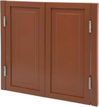 Solid Wood Interior Swing Door with Metal Hinges - Swinging Cafe Doors for Kitchen, Stairs, Bedroom Entrance & Partition (Brown, 35.43"X35.43")