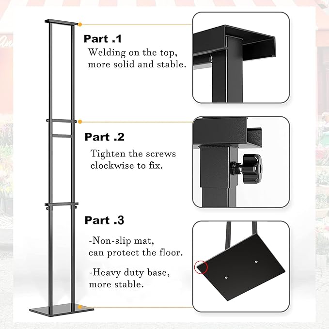 2Pack Sign Holder Stand,Display Stand,Heavy Duty Adjustable Pedestal Sign Stand Up to 75 inch,Double-Sided for Board & Foam Sign,Sign Stand with Base,Fit Wedding,Restaurant or Business etc(Poster not Included)
