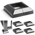 4pcs 3"x3" (Actual: 3"x3") Aluminum Deck Post Base Cover, for Railings, Stairs, Patios, Porches, Split Deck Post Skirt (Black)