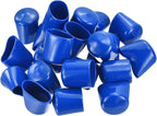 uxcell 20pcs Rubber End Caps 29mm(1 1/8") ID Vinyl PVC Round Tube Bolt Cap Cover Screw Thread Protectors Blue