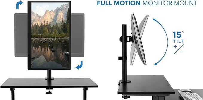 Mount-It! Mobile Computer Cart with Monitor Mount for Screen up to 32", Portable Desk on Wheels, Rolling Laptop Stand for Teachers, Office, Classroom, Rise up to 53", Podium, Keyboard Tray, Black