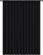 Hiasan Patio Sliding Room Divider Door Curtains - Extra Wide Privacy Room Thermal Insulated Blackout Curtain with Back Tab & Rod Pocket for Bedroom Partition(100 x 108 Inches, Black)