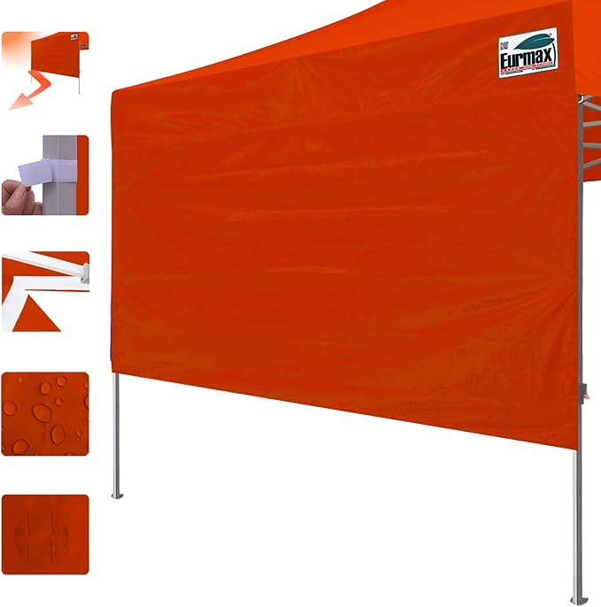 Eurmax USA 10ft Instant Canopy SunWall Canopy Tent Sidewall for Pop Up Canopy Tent,1 Pack Removable Sidewall Only(Orange)