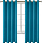 BGment Blackout Curtains - Grommet Thermal Insulated Room Darkening Bedroom and Living Room Curtains, Set of 2 Panels (52 x 72 Inch, Peacock Blue)