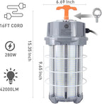 Led Temporary Work Light 280W, Portable Hanging Work Construction Lights, Linkable 5000K 42,000LM Bright for High Bay Jobsite Warehouse Outdoor Indoor Lighting Waterproof…