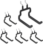 LIGHT DUST Utility Heavy Duty Pegboard Hooks - 5Pack Peg Board Accessories for Hanging Tools Fit 1/8" 1/4" Peg Holes - Pegboard Organizer Large Tool Holders for Garage Workshop Shed