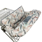 Shopping Cart Cover for Baby, 2 in 1 High Chair Cover for Restaurant seat & Grocery Cart Cover for Babies, Thick Padded with Clear Phone Pouch, Machine Washable, Leaves