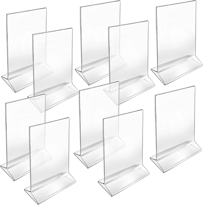 Azar 142726 Vertical Top Load 4" wide x 6" high Acrylic Sign Holder, 10 Count