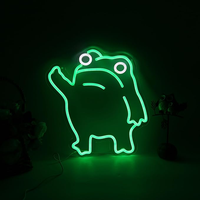Frog Neon Sign for Room Wall Decor Neon Frog Light Up Sign Led Wall Art Holiday Birthday Gift