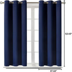 BGment Blackout Curtains for Bedroom - Grommet Thermal Insulated Room Darkening Curtains for Living Room, Set of 2 Panels (38 x 54 Inch, Navy Blue)