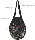 Portable Reusable Mesh Cotton Net String Bag Organizer Shopping Tote Handbag Fruit Storage Shopper NEW (black02)