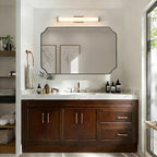 ANDY STAR 30"x48" Brushed Bronze Rectangle Mirror, Large Scalloped Bathroom Mirror in Premium Stainless Steel Frame, Timeless Shape with Unique Flair, Ideal for Home Remodel (Vertical/Horizontal)
