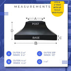 Deck Post Base Cover – Durable, Snap-Together Shoe Base Instantly Transforms Hand & Stair Rail Feet – Porch, Stair & Deck Base Brackets Covers – UV-Resistant ABS Plastic (Black)