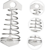 POPETPOP 2pcs Fish Bone Tent Pegs Stainless Steel Spring Hook Lightweight Ground Nails for Camping Hiking Outdoor Tent Accessories Small