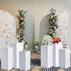 Vincidern 6pcs Square Pedestal Stands for Party, Metal Display Plinth Pillars for Wedding Ceremony Birthday Party Art Decor 31.5*11.8''(2*L), 27.6*11''(2*M), 23.6*10.2''(2*S)