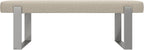 VANT Upholstered Bed Bench - Faux Merino Wool Cream - Brushed Nickel - Contemporary Modern, Bedroom Bench Seat, Hallway, or Entryway
