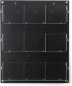 Displays2go Wall Mount Acrylic Brochure Holder, 9-18 Adjustable Pockets, Tiered Design - Black (2RP9BLK)
