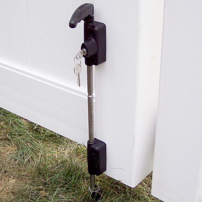 D&D Technologies LB224BX LokkBolt Premium Drop Bolt, Lockable Security Drop Bolt, for Wood and Vinyl Gates, 24" Length