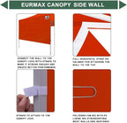 Eurmax USA 10ft Instant Canopy SunWall Canopy Tent Sidewall for Pop Up Canopy Tent,1 Pack Removable Sidewall Only(Orange)