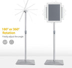8.5"x11" Pedestal Poster Stand with Heavy Duty Solid Steel Base, Adjustable Floor Standing Sign Holder for Vertical and Horizontal Display, Silver 3Pack