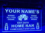 Personalized Acrylic Bar Signs for Home Bar, Custom Name Date Neon Bar Sign, Man Cave LED Bar Light Up Sign, Neon Sign Wall Decor